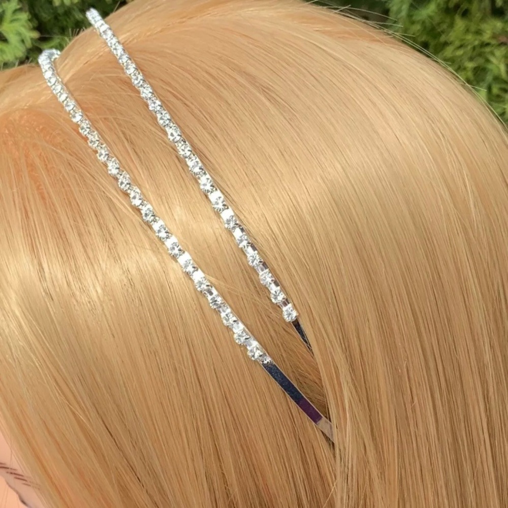 Crystal rhinestone headband bridal tiara hair prom